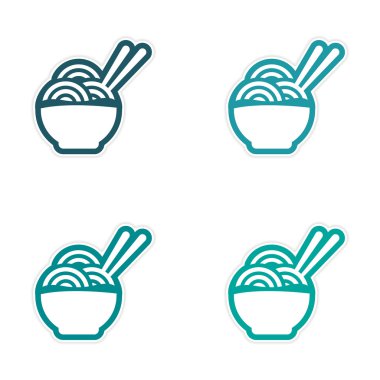 montaj plakası Asya tabak erişte ve yemek çubukları