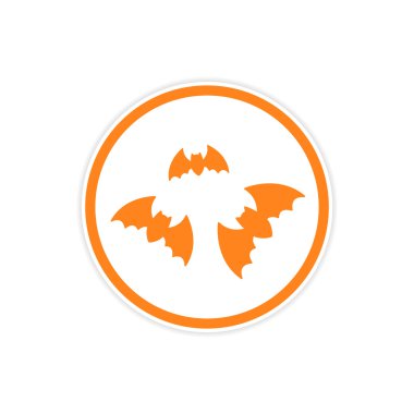 etiket dolunay ve yarasalar beyaz bir arka plan üzerinde