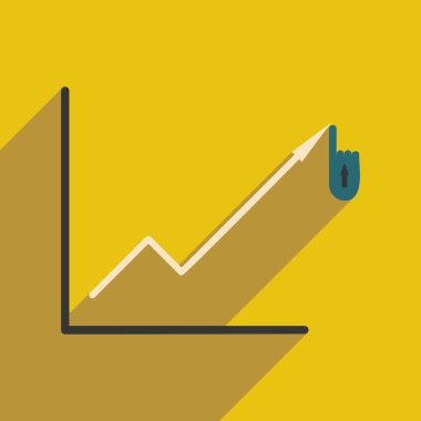 Gölge ekonomik grafik ile modern düz simgesi