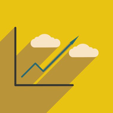 Gölge ekonomik grafik ile modern düz simgesi