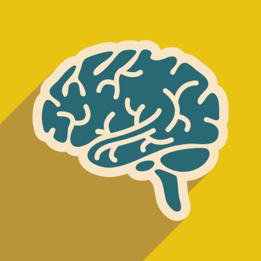 İnsan beyninin içinde düz stil simgesi