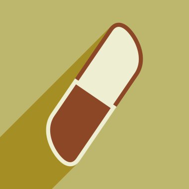 Düz gölge simgesi ve mobil uygulama silgi ile