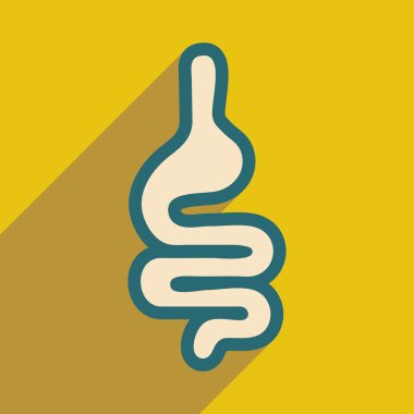 Icon of human intestines in flat style clipart
