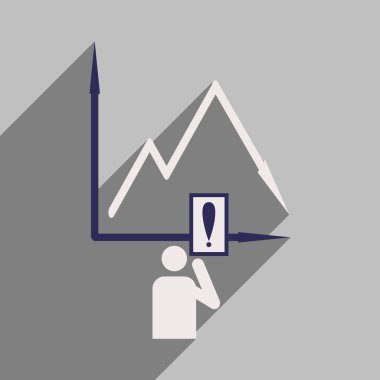 Düz tasarım modern vektör çizim simgesini düşen grafik ve insanlar