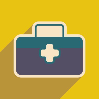 Düz stil tıbbi çantada simgesi