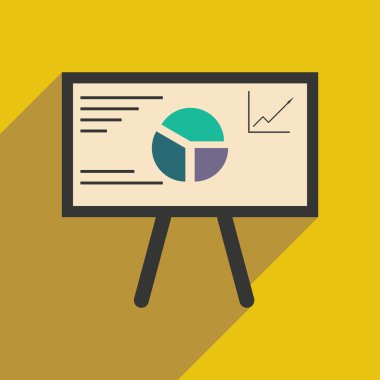 Gölge grafik diyagramı sunusu ile modern düz simgesi
