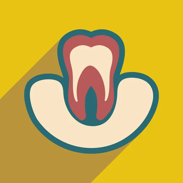 Ikona zubu dásně v plochý — Stockový vektor