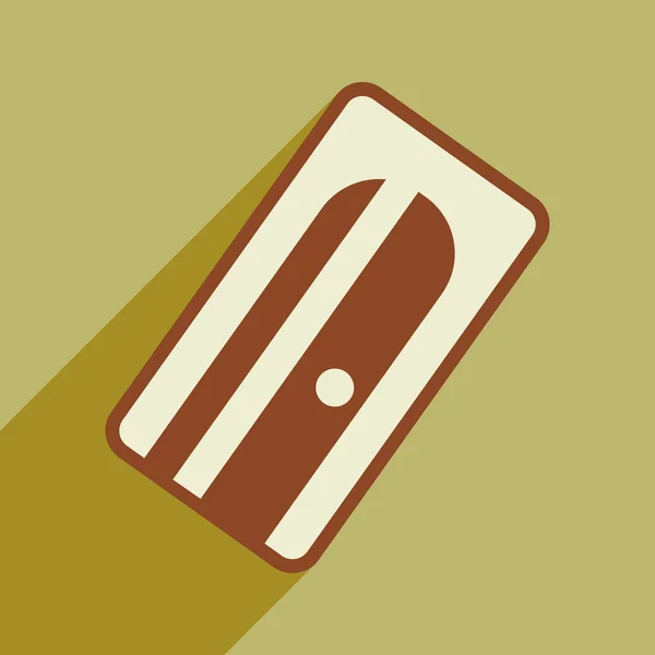 Platta med skugga ikonen och mobil applikation pennvässare — Stock vektor