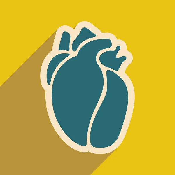 Icono de en el corazón humano de estilo plano — Vector de stock