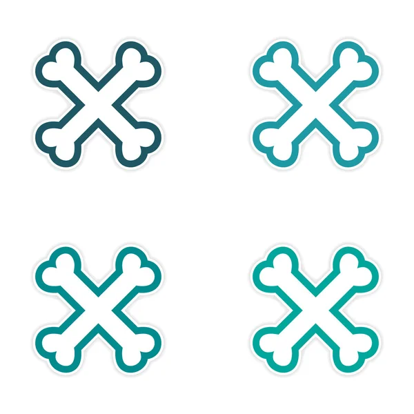 Assembly sticker cross bones stacked on a white background — Stock Vector