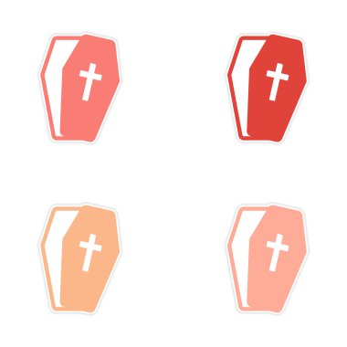 Çıkartmalar parlak tabut beyaz arka plan üzerinde ayarlayın.