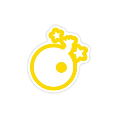 şık etiket bombayla bir fitil ve yıldız