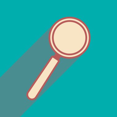 Düz gölge simgesi ve mobil uygulama büyüteç ile