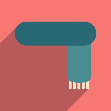 Düz gölge simgesi ve mobil uygulama eşarp ile