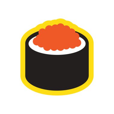 Düz gölge Icon sushi ile havyar ile