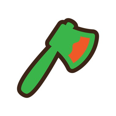 Düz gölge ile simge balta renkli bir arka plan üzerinde