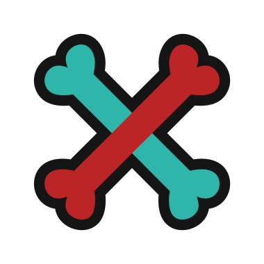 Düz gölge ile çapraz kemikler üzerinde yığılmış simgesi renkli arka plan