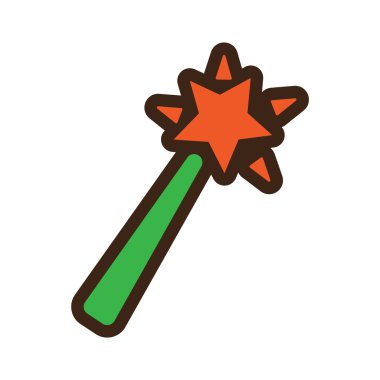 Düz gölge simgesi sihirli değnek ile renkli bir arka plan üzerinde