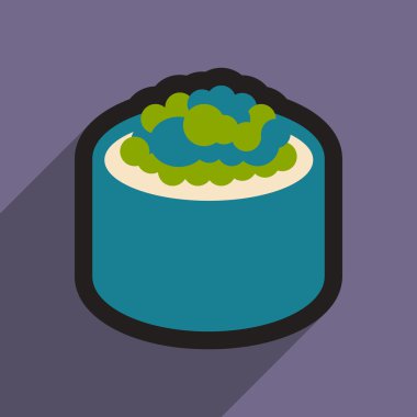 Düz gölge Icon sushi ile havyar ile