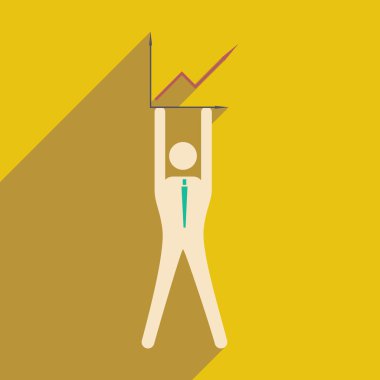 Düz tasarım modern vektör çizim simgesini işadamı ve grafik