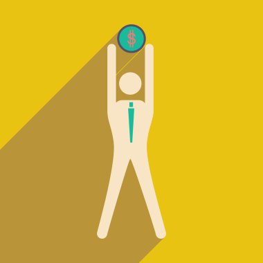 Düz tasarım modern vektör çizim simgesini sopa rakam Doları