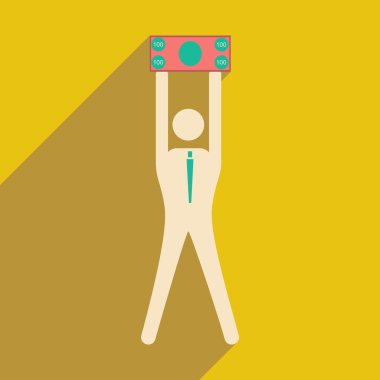 Düz tasarım modern vektör çizim simgesini sopa rakam Doları