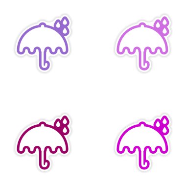 Beyaz arka plan üzerinde çıkartmalar İngiliz şemsiye set