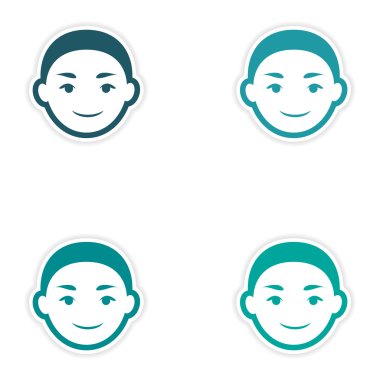 Beyaz arka plan üzerinde çıkartmalar Hintli çocuk kümesi