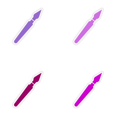 kağıt kalem üzerinde derleme gerçekçi etiket tasarımı