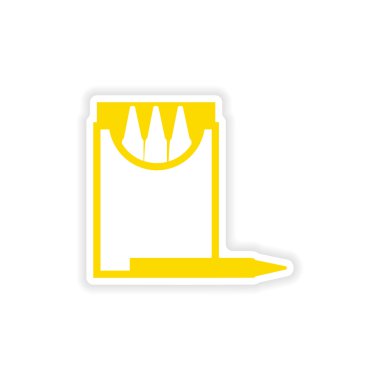 kağıt kalem kutuları simge etiketi gerçekçi tasarım