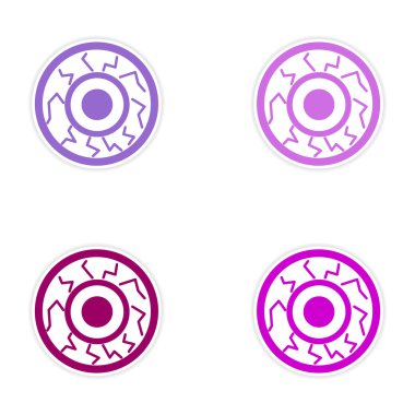 derleme gerçekçi etiket tasarım kağıt gözde Cadılar Bayramı