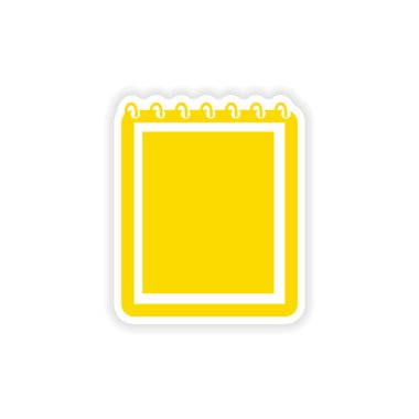 simgesi etiket gerçekçi tasarım üstünde kağıt defter