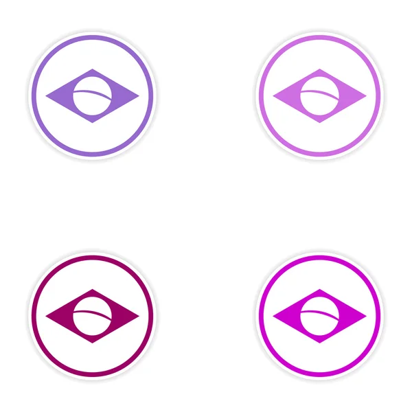 白色背景上的贴纸巴西标志集 — 图库矢量图片