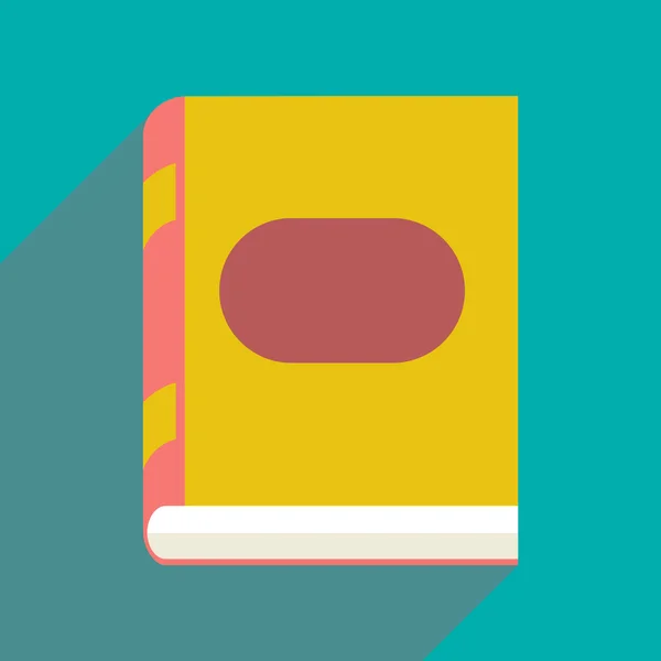 Lapos, árnyék ikon és a mobil alkalmazás könyv-ikonra — Stock Vector