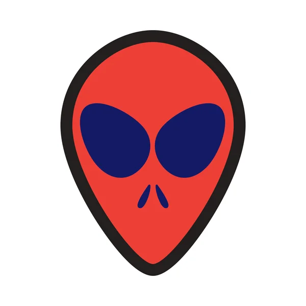 Plano com ícone de sombra alienígena em um fundo brilhante —  Vetores de Stock
