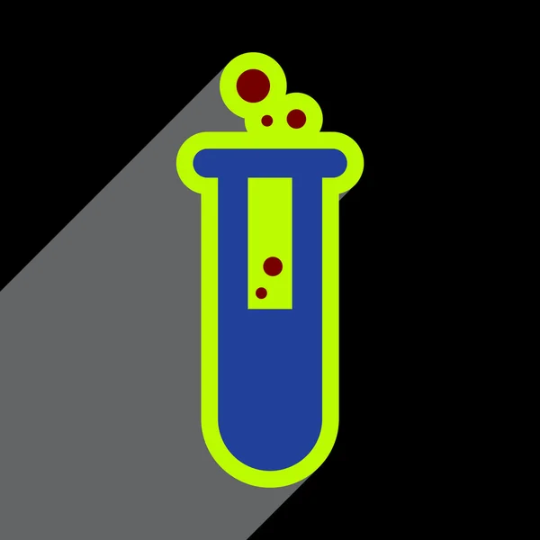 Piso con sombra Vial icono de veneno sobre fondo de color — Vector de stock