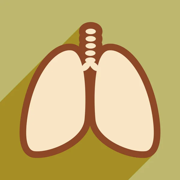 Pictogram van menselijke longen in vlakke stijl — Stockvector