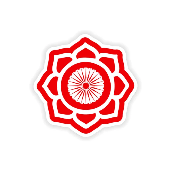 Papper klistermärke indiska logga på vit bakgrund — Stock vektor