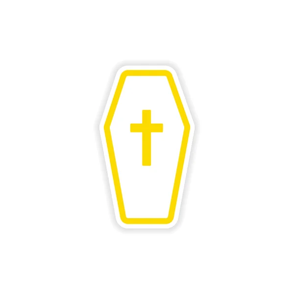 Icon sticker realistic design on paper coffin — Stock Vector