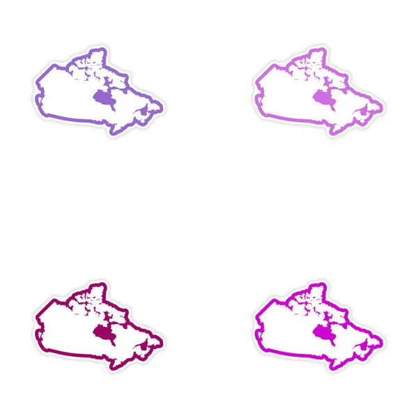 Conjunto de adesivos Mapa canadense sobre fundo branco — Vetor de Stock