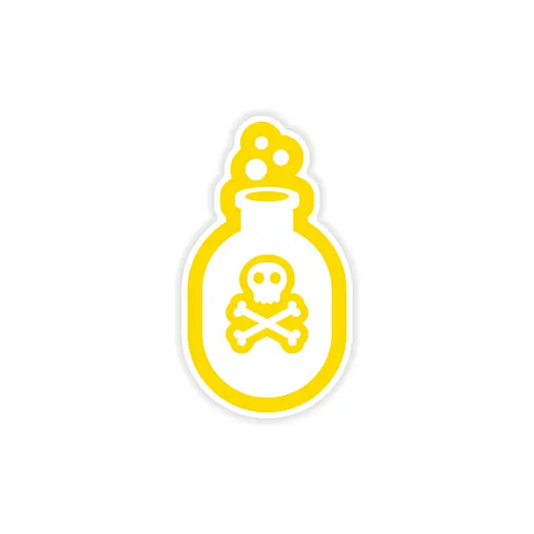 Icon sticker realistic design on paper poison bottle — Stock Vector