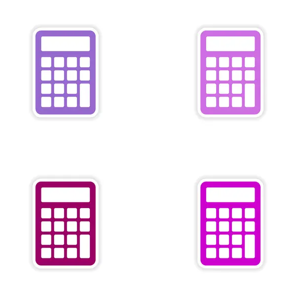 Montaje diseño de pegatina realista en calculadora de papel — Archivo Imágenes Vectoriales