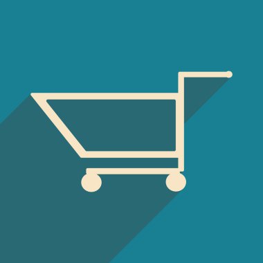 Düz gölge simgesi ve mobil uygulama arabası ile