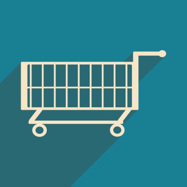 Düz gölge simgesi ve mobil uygulama arabası ile