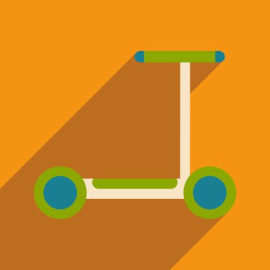 Düz gölge simgesi ve mobil uygulama scooter ile