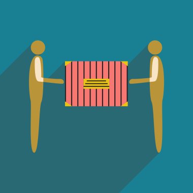 Düz gölge simgesi ve mobil uygulama Nakliyeciler kutusu ile