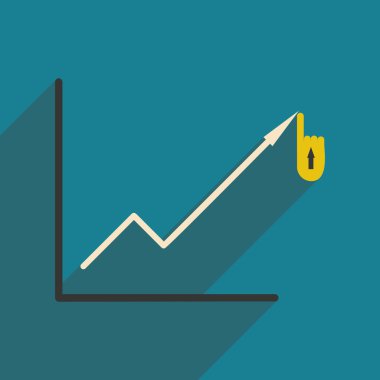 Gölge ekonomik grafik ile modern düz simgesi