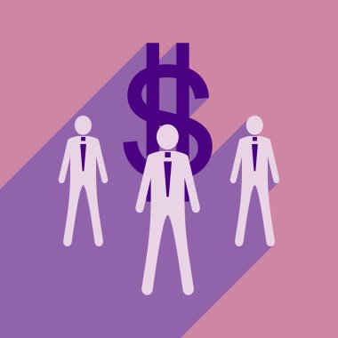 Düz tasarım modern vektör çizim simgesi sopa rakam para