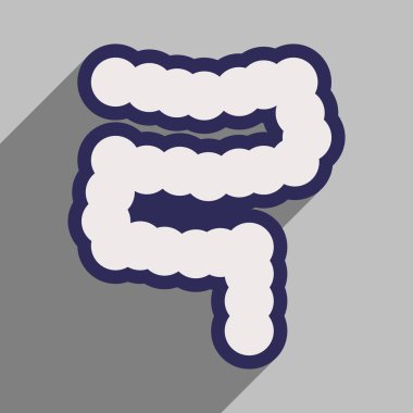 Düz stil içinde insan oniki parmak bağırsağı simgesi