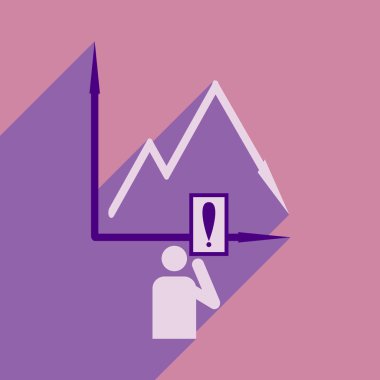 Düz tasarım modern vektör çizim simgesini düşen grafik ve insanlar